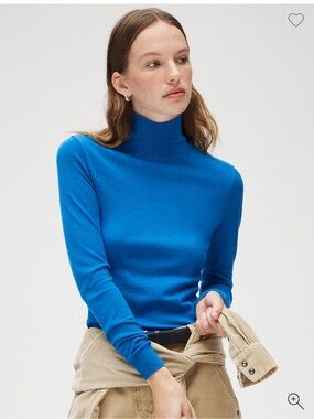 J. Crew Carolyn turtleneck sweater in merino wool CM709 Tidewater blue 12 14 L